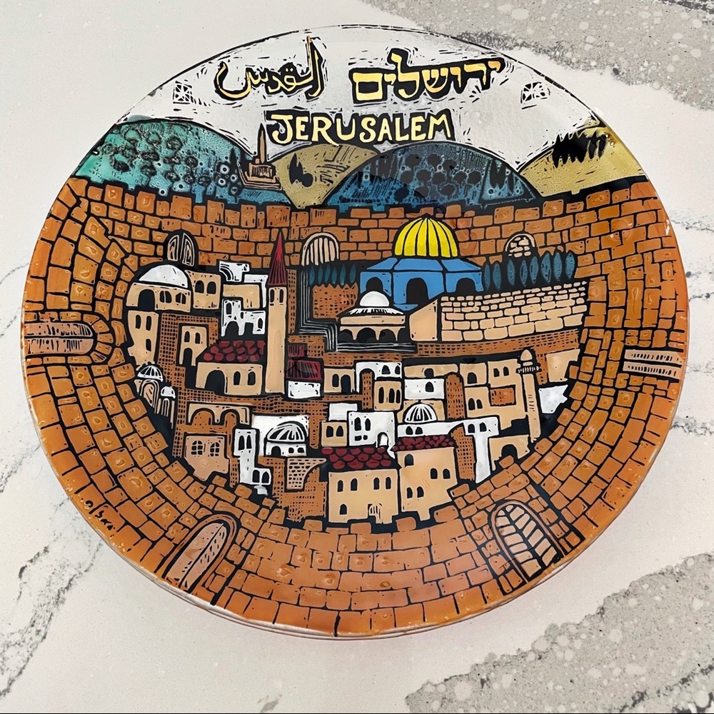 Nahariya Glass Art Jerusalem Old Town Plate
